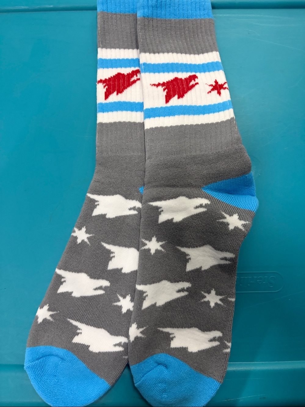 New Mens/Womens crew stars and wolf print pattern socks